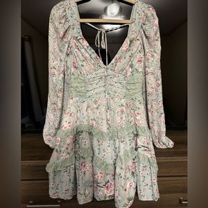 Altard State Floral Print & Lace Dress